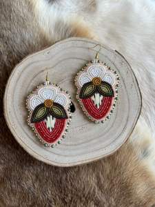 Boucles d'oreilles élégantes en crochet brodé avec des perles colorées, boucles d'oreilles pour femmes, bijoux de fête festifs au meilleur prix, boucles d'oreilles à perles - Product Image 5