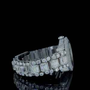 SM Bijoux De Luxe Automatique Montre Pour Homme Glacé Moissanite Diamant Hip Hop Style Bling Affichage Analogique Mouvement Mécanique Charme 20mm - Product Image 2