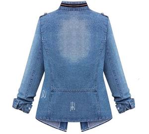 Veste en jean de style vintage pour femmes, design décontracté et élégant avec propre logo, haute qualité, durable, prix raisonnable. - Product Image 4
