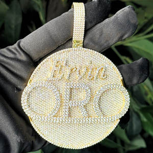 Colgante personalizado de 10 quilates de oro macizo Reaper atractivo brillante VVs Moissanite diamante encanto totalmente Hiphop corte brillante hielo principal plata - Product Image 2