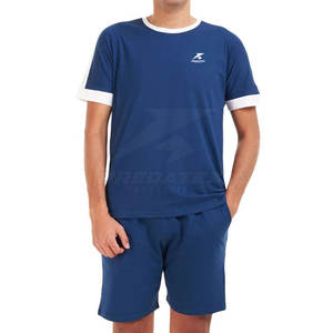 Meilleures ventes Ensemble t-shirt et short deux pièces décontracté pour hommes Logo personnalisé respirant pour l'été - Product Image 1
