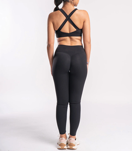 Ensemble soutien-gorge et leggings de sport noir pour femmes Leggings taille haute Gym Workout Outfit Fitness Activewear Matching Sports Bra Leggings - Product Image 4