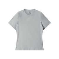 Cool Touch Lotuswurzel-Stickerei Schnell Trocknende Slim Fit Damen T-Shirts für Streetwear