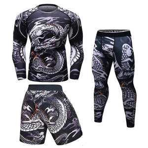 GAF Ensemble chemise Rash Guard et short personnalisé en polyester uni à manches longues Vente en gros pour hommes impression personnalisée par sublimation - Product Image 1