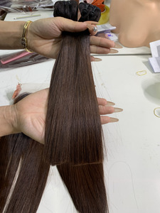 Extensions de cheveux Remy vietnamiennes de 10 pouces noires pour Ombre Brown Bundles Closure Bone Straight 100% Virgin Hair with Discount - Product Image 5