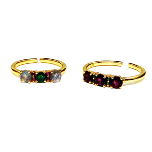 Customized Fashion Jewelry Sterling Silver 925 Gold Plated Bezel Setting Multi Gemstones Women's <b>Rings</b> Handmade Trendy Party - Product Image 5
