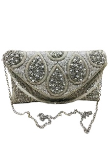 Bolso de mano de estilo étnico de lujo para mujer, bolso de mano bordado personalizado de cuero para trabajo, fiesta, boda, bolsos de noche, piedra - Product Image 6
