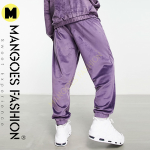 Pantalones Deportivos de Felpa para Hombre y Mujer, Diseño OEM de Mangoes Fashion, Color Morado Sólido, 100% Algodón Transpirable, Corte Regular, para Invierno - Product Image 2
