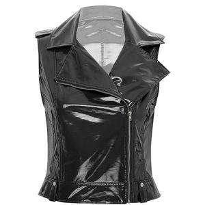 Chaleco de invierno para mujer con cuero brillante Chaqueta acolchada sin mangas a prueba de viento mejor calificada Ropa de trabajo con patrón de animales - Product Image 3