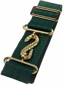 New Arrival Masonic Belt Extender Green Leather Made <b>Embroidery</b> Leather <b>Material</b> and Senior Warden Rank - Product Image 4