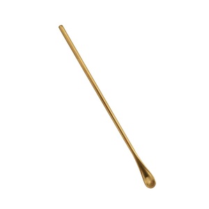 Cuchara de Barra para Cócteles de Acero Inoxidable de Primera Calidad con Acabado Dorado, Mango Largo, Diseño Suave, Ideal para Bares Profesionales y Mezclas Caseras - Product Image 3