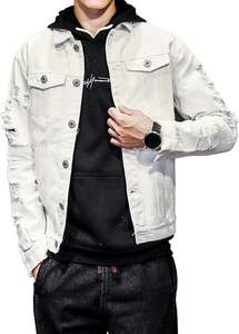 Chaqueta de Mezclilla y Cuero para Hombre, Diseño Moderno, Color Personalizado, Bolsillos con Botones, Ajustada, Informal, Ecológica, Transpirable, Ligera, para Invierno - Product Image 6