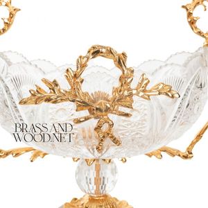 Tazón de centro de mesa Grand Crystal & Solid Brass - Product Image 2