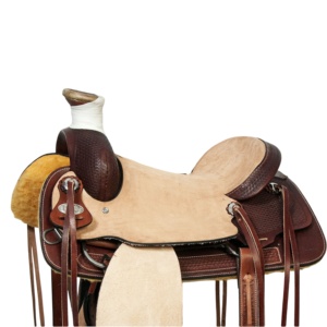 อานม้าแบบตะวันตกคุณภาพสูง งานฝีมือยอดเยี่ยม โครงไม้ทนทาน หนังคุณภาพพรีเมียม สำหรับการแข่งขันบาร์เรลเรซซิ่ง ชุด KGN - Product Image 6