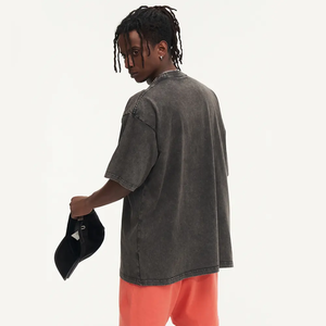 Unisex Oversized 300Gsm Heavy Cotton T-Shirt Acid Wash Vintage Design Custom Logo 100% Cotton Screen Fitness <b>Dropshipping</b> Men's - Product Image 3