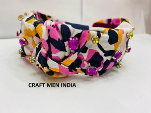 2025 New Handmade Beaded Hairbands for Women Party and Evening <b>Fabric</b> <b>Headbands</b> Hair Accessories Bright and Multi color elegant - Product Image 2