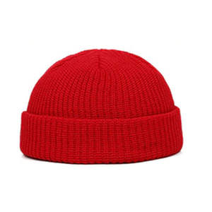 Pur coton de haute qualité nouveau chapeau sans bord rétro bonnet respirant manchette roulée bonnet réglable chapeaux - Product Image 6
