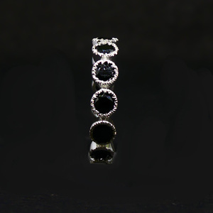 Moda 925 plata esterlina joyería chapada en oro negro ónix piedra preciosa mujeres usan anillo único clásico - Product Image 3