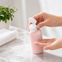 Flacon de lotion PET vide de 211 ml avec bouchon à clapet, emballage cosmétique cylindrique, impression UV personnalisée du logo