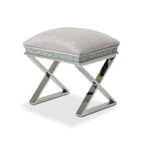 Otomana cuadrada de terciopelo blanco con base dorada, mueble de sala de estar personalizado, mueble de sala de estar moderno. - Product Image 6