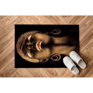 Alfombra Africana con Diseño de Mujer Dorada, Alfombra Impresa, Alfombra Antideslizante, Alfombra Delgada No Tejida - Product Image 5