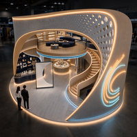 Stand d'exposition irrégulier à double étage de 10m x 10m pour les produits de beauté et de soins de la peau