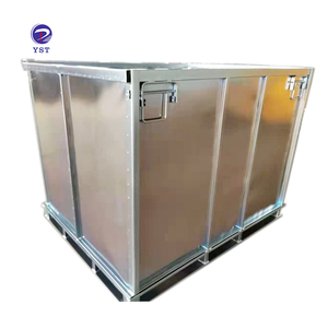 Heavy duty stackable warehouse storage collapsible steel pallet box