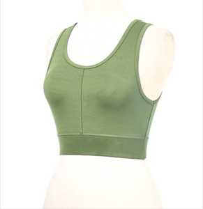 Sujetador deportivo con logotipo personalizado, sujetador de entrenamiento sin costuras para mujer OEM, espalda cruzada acolchada, Yoga, gimnasio, entrenamiento, Fitness, Top, ropa deportiva transpirable - Product Image 4