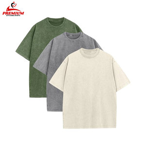 T-shirts brodés personnalisés pour hommes T-shirt en coton délavé à l'acide Impression bouffante surdimensionnée T-shirt vintage très détendu - Product Image 2