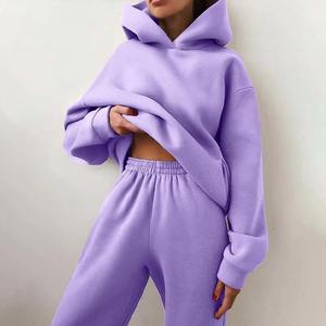 Ensemble de survêtements personnalisés pour femmes, survêtements, pulls, sweats à capuche et pantalons de jogging unis, vêtements, survêtements deux pièces pour femmes - Product Image 3