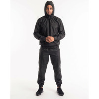 Ensemble de survêtement OEM personnalisé noir uni pour gym et sauna, avec pantalon à taille élastique, respirant, amincissant, pour la perte de poids, usage domestique et loisirs