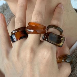 Resin <b>Plain</b> Band <b>Ring</b> Natural Stone Modern Christian Wedding Bands or <b>Rings</b> Unisex Daily Wear Jewelry - Product Image 3