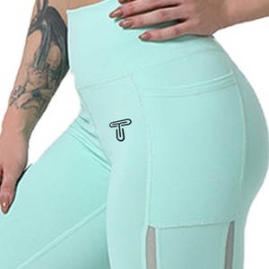 Mallas súper cómodas de cintura alta para mujer, mallas con glúteos, patrón sólido, ropa activa, pantalones para correr, diseño personalizable en oferta - Product Image 5