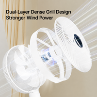 Ventilateur sur pied intelligent à brumisation, moteur DC silencieux, 7 vitesses, télécommande, oscillant, avec humidificateur pour la maison et le bureau