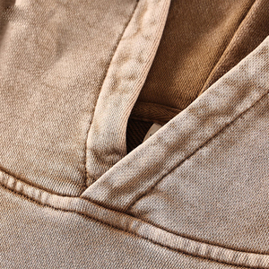 Sudadera con Capucha Personalizada de Alta Calidad en Poliéster/Algodón, Logotipo Bordado, Estilo Oversize, Tejido French Terry, Acabado Desgastado, Estilo Casual de Invierno - Product Image 3