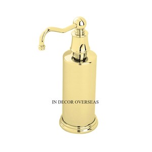 Dispensador de jabón líquido para lavado de manos de Metal chapado en oro de alta calidad grabado de diseñador Floral accesorios de baño - Product Image 3