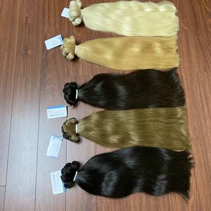 Extensiones de cabello humano de Vietnam, pelo liso de doble estirado, Color liso, máquina de trama - Product Image 4