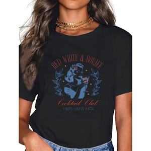 KW MODA Women's <b>Leisure</b> T-Shirt Model KWDM01-4392a for Spring/Summer One-Color Standard Printed <b>Top</b> Made in China - Product Image 1