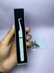 Pince à épiler d'extension de cils de revêtement de papier d'acier inoxydable de vente chaude avec la pointe pointue pointue de boîte - Product Image 4