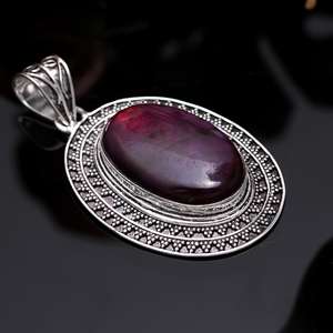 Style Vintage Bohème Bleu Labradorite Pendentif Enduit Forme Ovale Cabochon Argent Allemand Poli Sterling Gemme Cadeau - Product Image 3