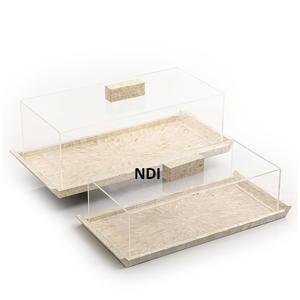 Support à gâteau en verre, support à cupcakes en bois pour la décoration de la vaisselle d'hôtel, accessoires pour les fêtes de mariage, support à gâteau - Product Image 5