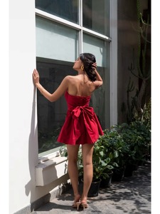 Vestido Mini Ceñido de Algodón 100% Tejido Estilo Dulce Indio para Fiesta, Novia, Boda, Luna de Miel, Regalo de Cumpleaños con Cintura Natural - Product Image 2