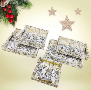 Customizable Wooden and Printed Serving Tray Platter with Enamel <b>at</b> Wholesale Rate by Indian Handicraft - Product Image 3