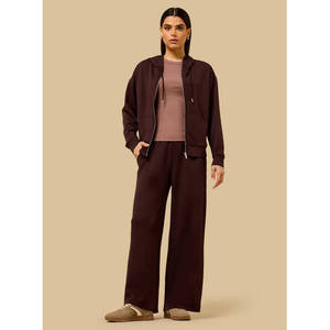 110 Apparel Women's Winter Plain Zip Hoodie Polyester Blend Full Zip Hooded Sweatshirt Casual <b>Long</b> <b>Sleeve</b> Basic Layering <b>Top</b> - Product Image 4