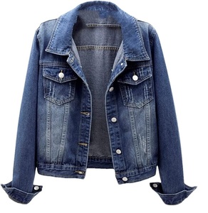 Nouveau bouton à la mode vers le bas femmes veste en jean à manches longues décontracté haut court vestes en jean pour les femmes en gros OEM Logo personnalisé - Product Image 4