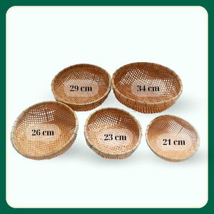 Juego Moderno de Cestas de Almacenamiento de Bambú con Forma Circular y Material de Ratán Natural, Diseño Flexible para Decoración del Hogar - Product Image 2