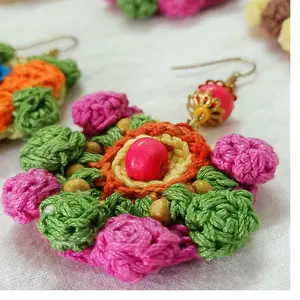 custom made crochet earrings made in assorted colors suitable for fashion jewelry designers and fashion accessory stores