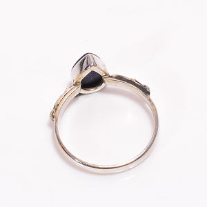 Anillo clásico de Plata de Ley 925 con piedra preciosa de lapislázuli cortada con pera para compromiso, aniversario de boda o regalo de fiesta - Product Image 2