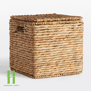 Cesta de Jacinto de Agua Ecológica de Nuevo Diseño para Servir, Personalizable, OEM, Rectangular, Estilo Bohemio, Multifuncional, Hecha en Vietnam HNH - Product Image 4