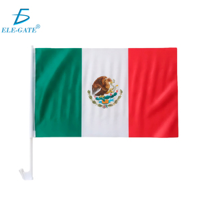 ธงชาติเม็กซิโกสำหรับรถยนต์ ผ้าซาติน ไนลอน โพลีเอสเตอร์ ผ้าไหม ดิจิตอล ทนทาน พร้อมเสาพลาสติก ติดตั้งบนกระจกรถยนต์ ตกแต่งด้วยสัญลักษณ์ประจำชาติ - Product Image 2